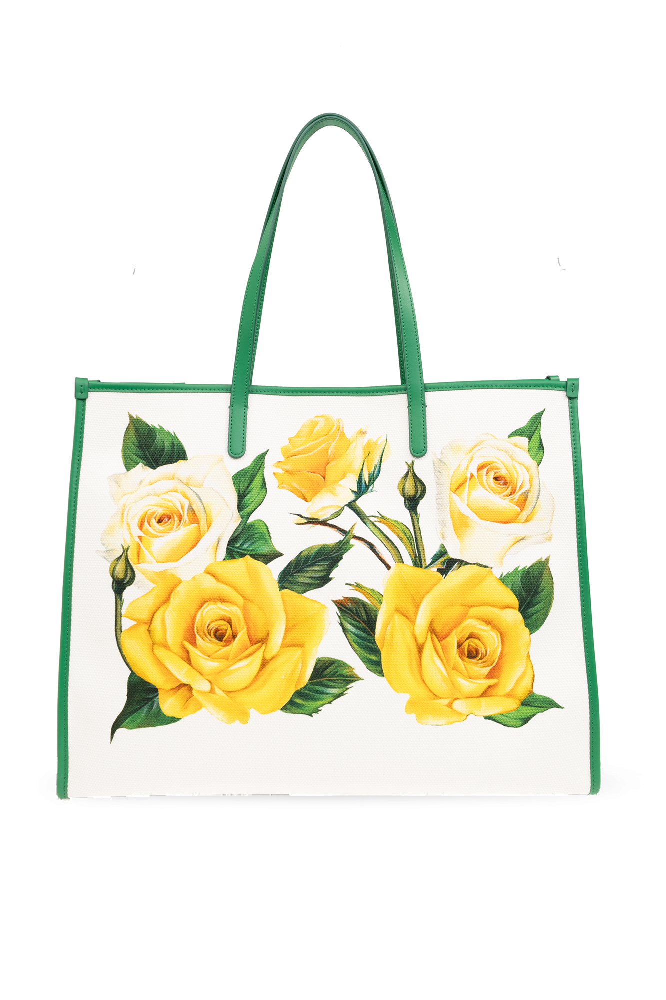 トートバッグ Dolce & Gabbana SS25 FLOWERS SHOPPER (BB2274 AI354HA5KT) White Shopper bag with floral motif Dolce & Gabbana